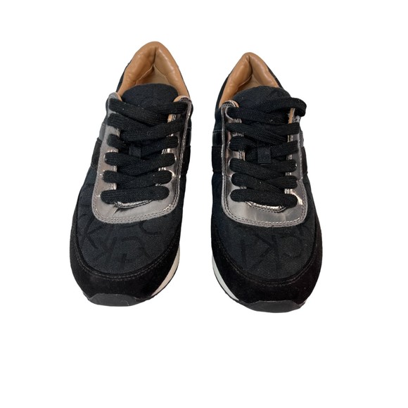 Calvin Klein Womens Tea CK Logo Sneakers Black Size 8 - Picture 5 of 8